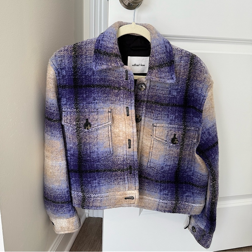 Wilfred Blue and Cream Plaid Jacket